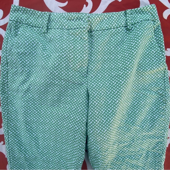 Talbots Heritage Pants size 4 27 petite Green and White design pants casual - Picture 5 of 12